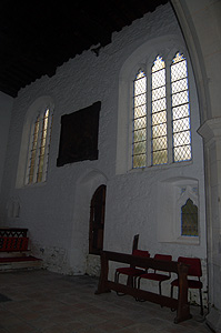 The south wall of the chancel looking east September 2011